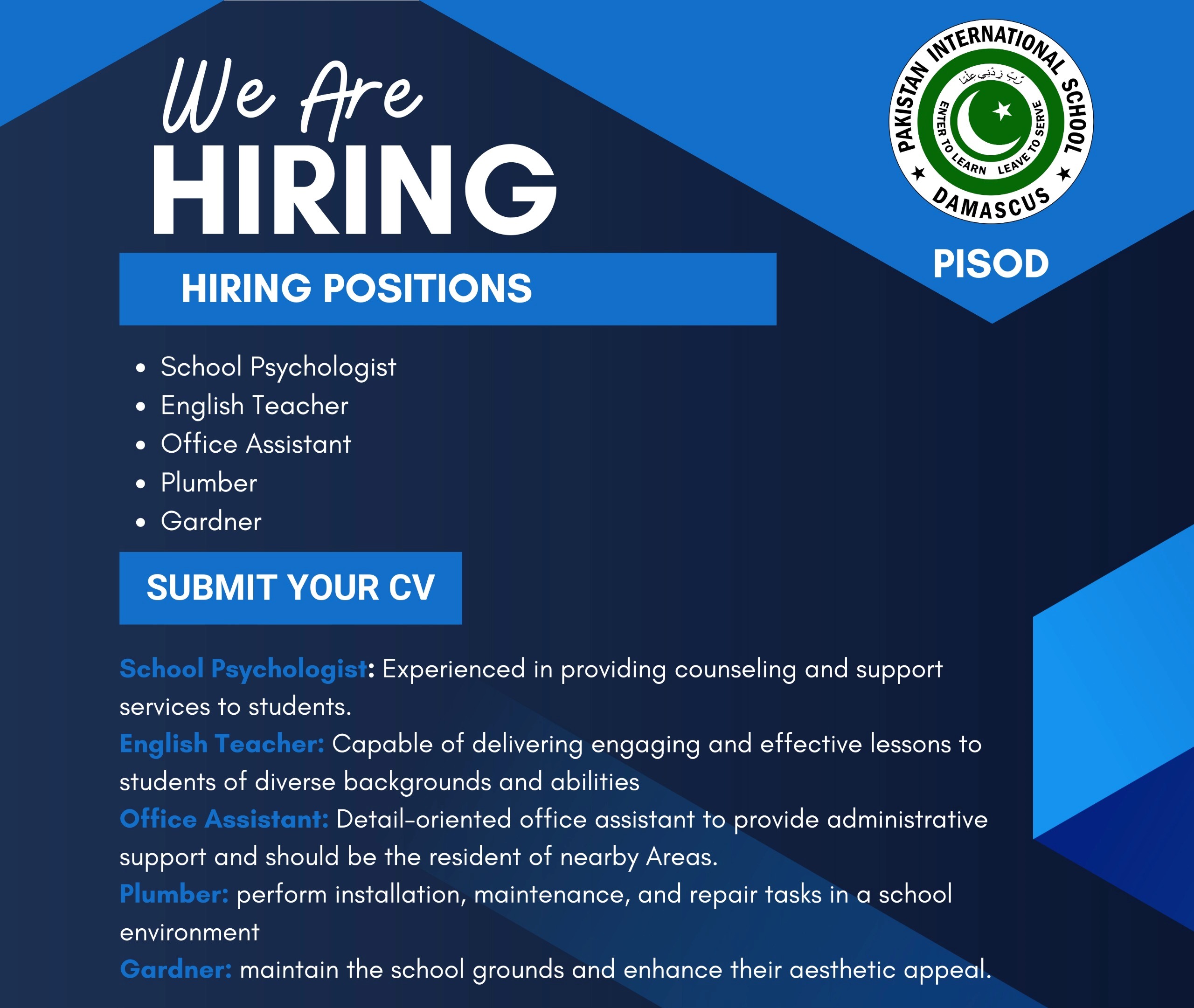 PISOD is Hiring